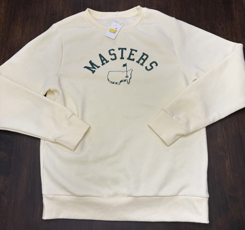 NWT Masters Tournament Crewneck Butter Yellow Pullover Sweatshirt Womens Medium